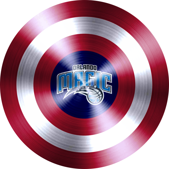 Captain American Shield With Orlando Magic Logo vinyl decal